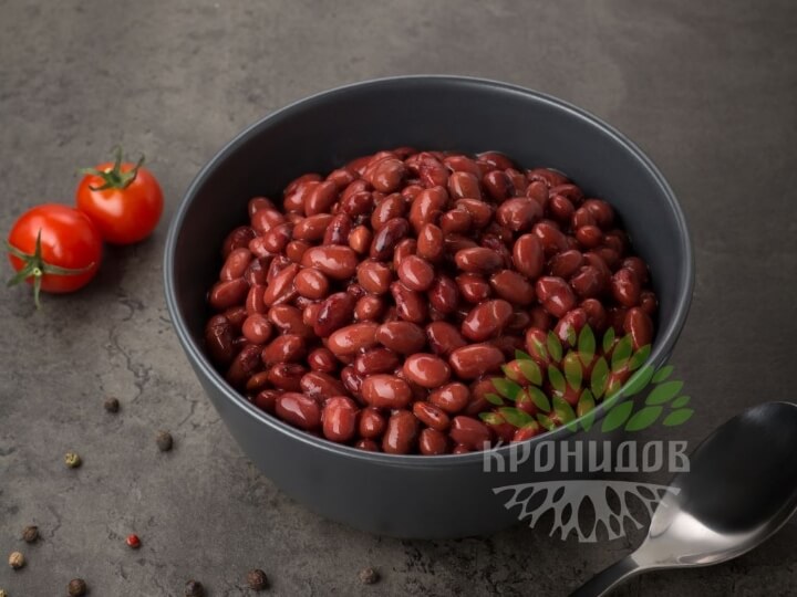 Фасоль в собственном соку в тарелке