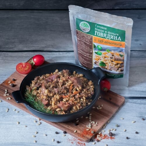 Говядина с перловочкой