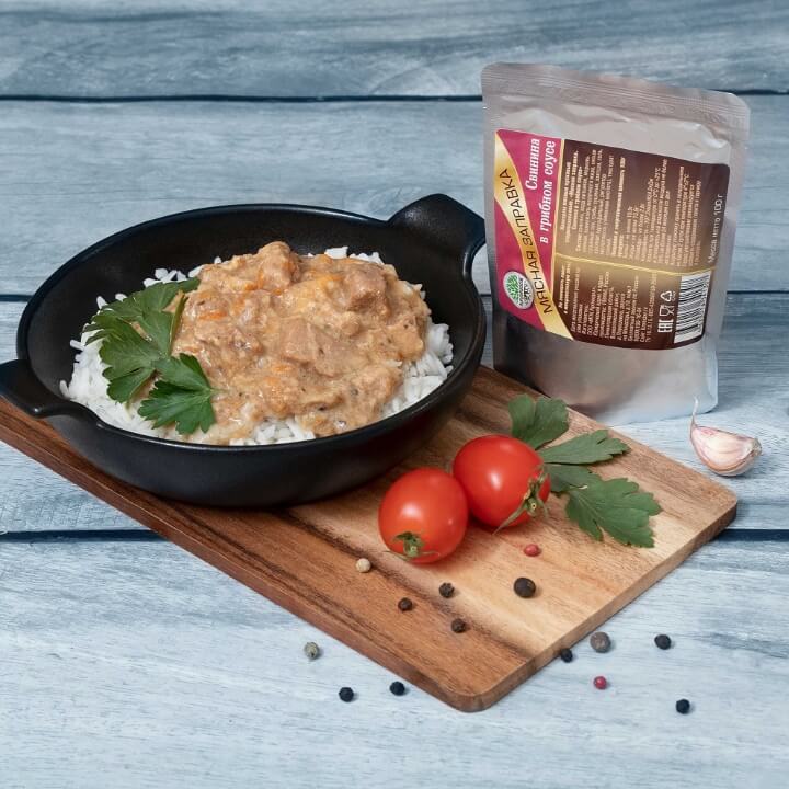 Свинина в грибном соусе